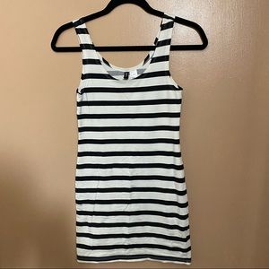 Black and White Striped Tank Dress